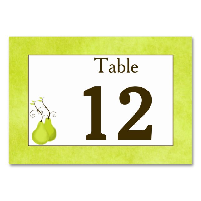 Carte Numéro de tableau | Paire parfaite | Double  (Devant)