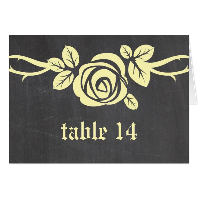 Carte Numéro du tableau rose jaune (Devant horizontal)