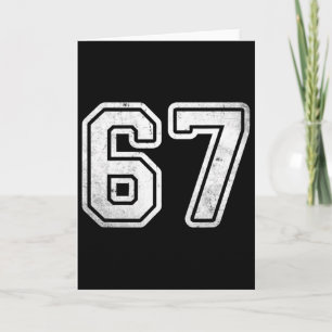 Carte Numéro Vintage #67 Équipe de sport blanche Numéro