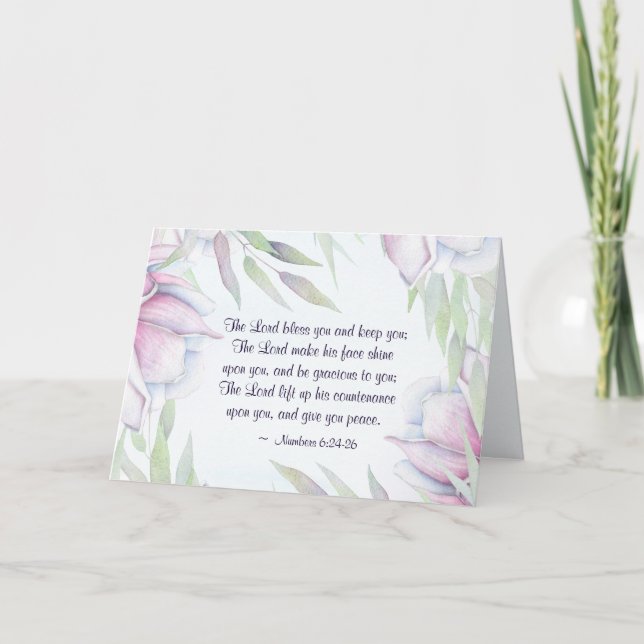 Carte Numéros 6:24-26 Le Seigneur Vous Bénisse, Bible Ve (Devant)