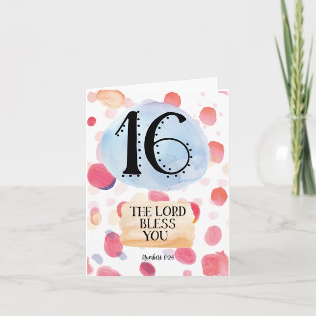Carte Numéros 6:24 Sweet 16th Birthday (Devant)