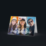 Carte Numéros Gras Photo Collage Joyeux Script d'anniver<br><div class="desc">Créez votre propre souhait d'anniversaire heureux unique pour un membre de la famille ou un ami avec un collage photo moderne 3 carte de voeux pliée nom personnalisées. Les photos et le texte de ce modèle sont simples à customiser. Les couleurs, les styles de police et l'opacité de superposition sont...</div>