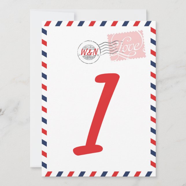 Carte numérotée de table rouge Collection du servi (Devant)