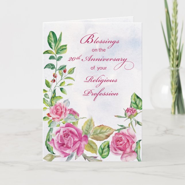 Carte Nun 20e anniversaire de la profession religieuse r (Devant)