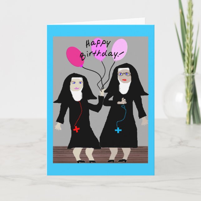 Carte Nun Cadeaux d'anniversaire "Bonne soeur d'annivers (Devant)