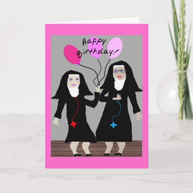 Carte Nun Cadeaux d'anniversaire "Bonne soeur d'annivers (Devant)