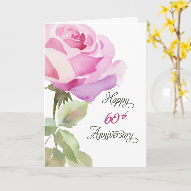 Carte Nun Custom 60e anniversaire Jubilé de diamant Rose (Fleur jaune)