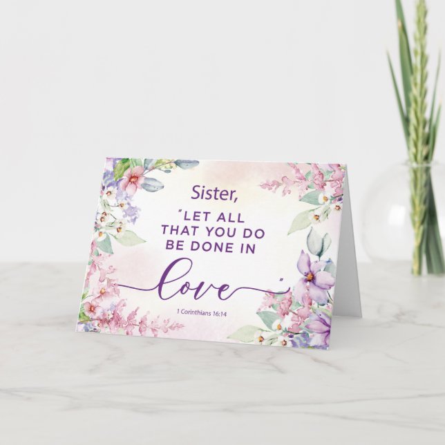 Carte Nun Religieux Valentines Day Love Scripture (Devant)