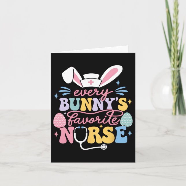 Carte Nur de lapin de Pâques mignonne de l'infirmière pr (Devant)