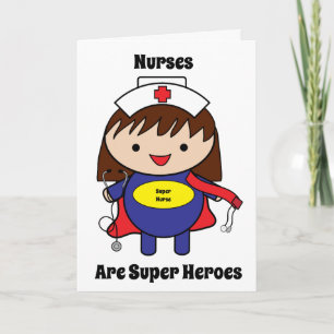 Carte Nurses Super Hero Kawaii Personnaliser