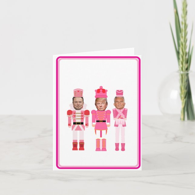 Carte Nutcracker de Noël Trump Kennedy Musk (Devant)