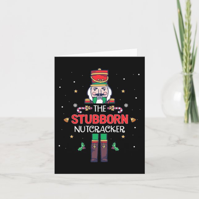 Carte Nutcracker têtu amusant Noël Famille Correspondanc (Devant)