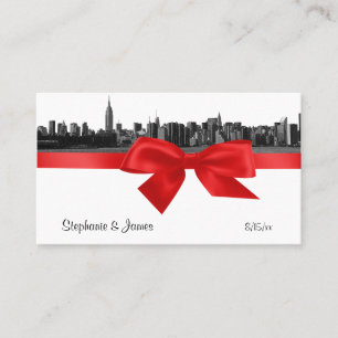 Carte NYC Large Skyline Etted BW Red Place