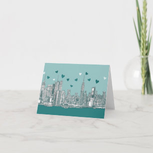 Carte NYC romantique turquoise