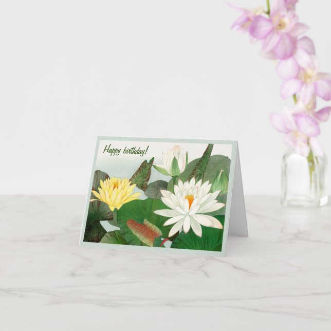 Carte Nymphaea lotus, Joyeux anniversaire (Orchidée)