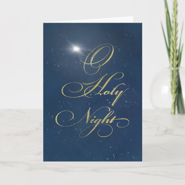 Carte Ô Ciel de nuit Religieux Noël Or numérique (Devant)