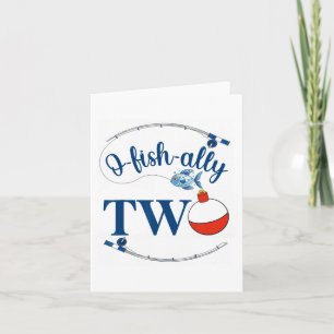 Carte O-fish-ally Deux garçon de pêche deuxième annivers