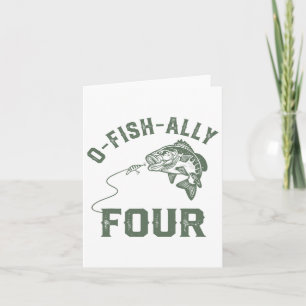 Carte O-fish-ally Quatre Décorations d'anniversaire 4e a