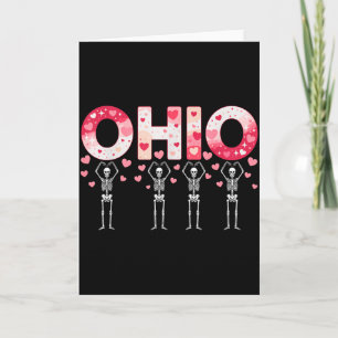 Carte O-h-i-o Squelettes drôles Ohio Dans Midwestern Val