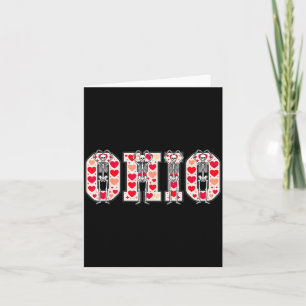 Carte O-h-i-o Squelettes drôles Ohio Dans Midwestern Val