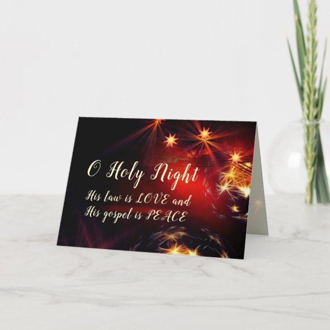 Carte Ô nuit sainte, sa loi est AMOUR, Noël Carol (Devant)