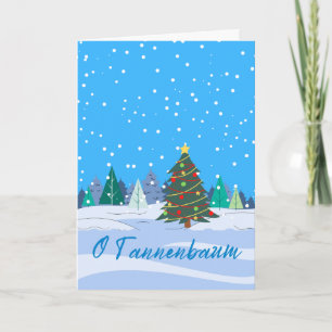 Carte O Tannenbaum arbre de Noël allemand en neige