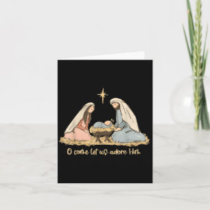 Carte Ô venez adorons-Le Jésus Noël chrétien