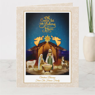 Carte "Ô venez, adorons-le" Noël de la Nativité