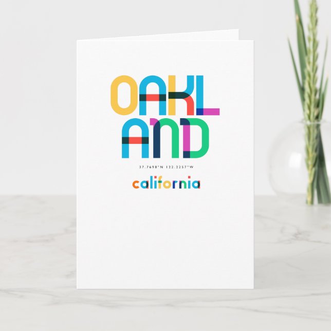 Carte Oakland California Mid Century, Pop Art, (Devant)