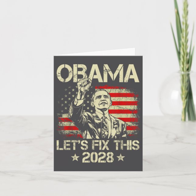 Carte Obama 2028 Let's Fix This Obama 48th President (Devant)