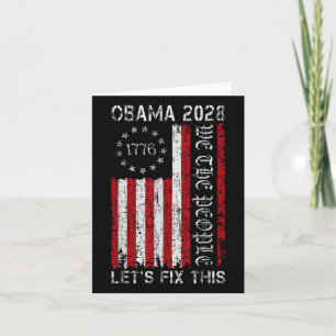 Carte Obama Drapeau Vintage Rétro Patriotique 2028 Polit