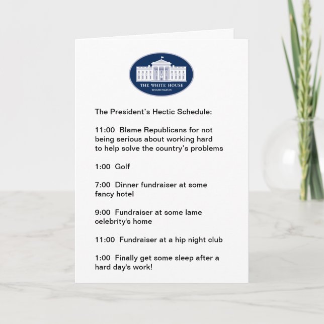 Carte Obama - Le golfeur / collecteur de fonds en chef (Devant)