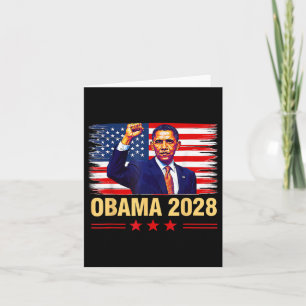 Carte Obama Président Vintage 2028 Obama Drapeau Rétro A