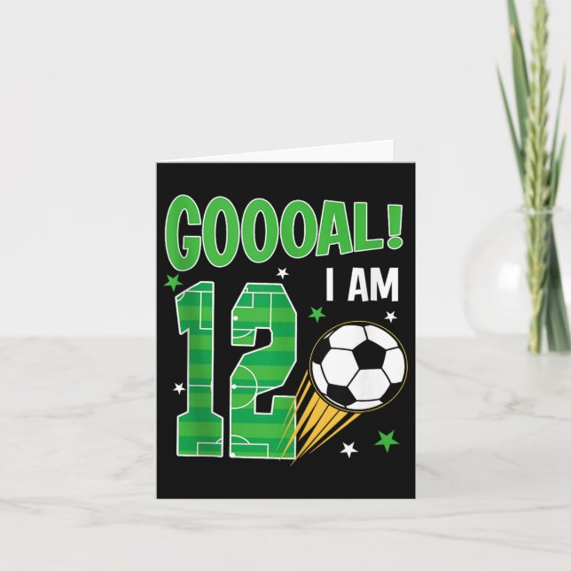 Carte Objectif J'Ai 12 Ans Jour Jour Jeu Soccer Thème (Devant)