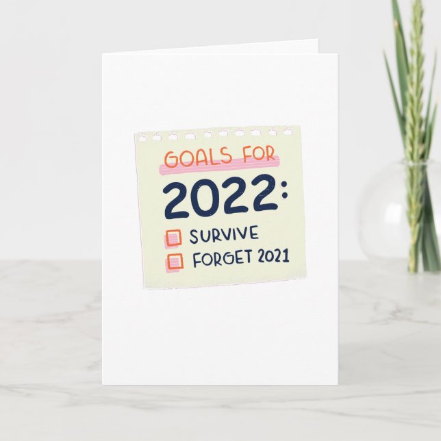 Carte Objectifs pour 2022 : Survivre, Oublier 2021 (Devant)