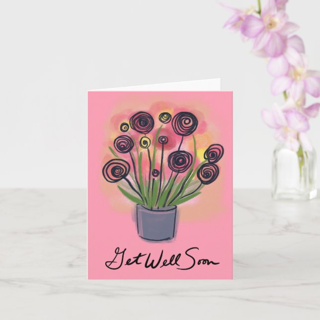Carte Obtenez Bien Bientôt Bouquet Vierge joyeux (Orchidée)