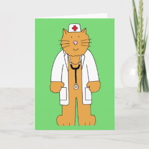 Carte Obtenez bien Bientôt Chat habillé comme une médail