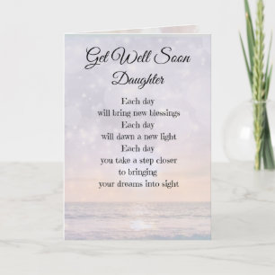 Carte Obtenez bien Bientôt Design fille