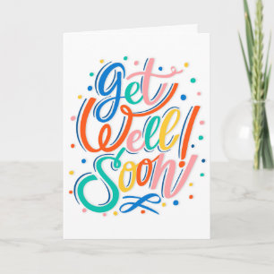 Carte Obtenez Bien Bientôt Typographie Multicolore Moder