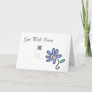 Carte Obtenez bon bientôt - gaffez l'abeille et la fleur