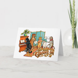 Carte Obtenez Votre Rythme Sur Chats Musicaux Vintage
