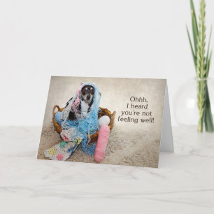 CARTE OBTENEZ-VOUS BIEN - HUMOUR - CHIEN EN YARN