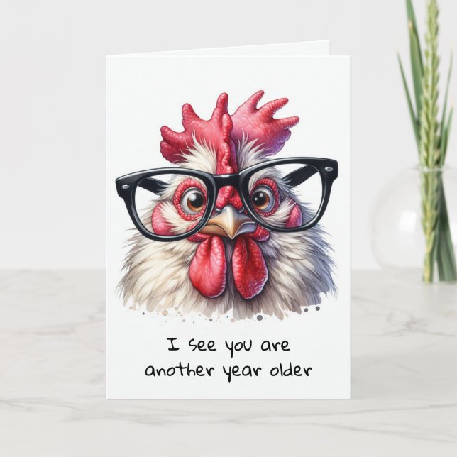 Carte Obtenir l'âge Humour d'anniversaire du coq (Devant)