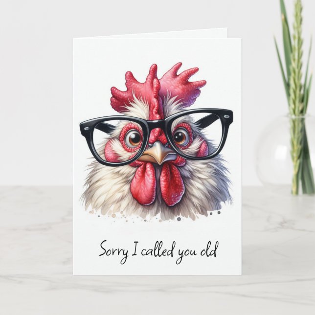Carte Obtenir l'âge Humour d'anniversaire du coq (Devant)