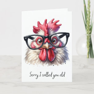 Carte Obtenir l'âge Humour d'anniversaire du coq