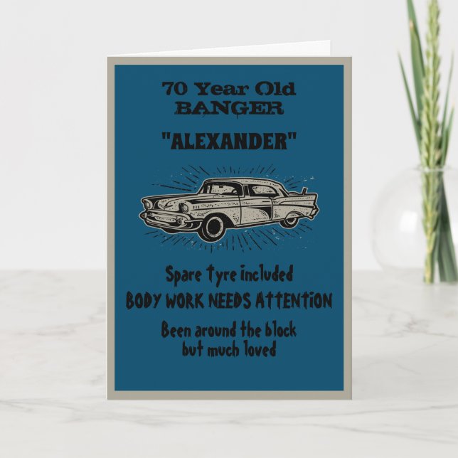 Carte Obtenir le vieux Anniversaire Plaisanterie Voiture (Devant)