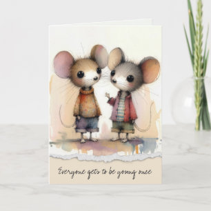 Carte Obtenir les vieux dés d'aquarelle d'anniversaire