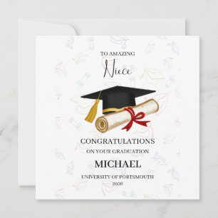 Carte Obtention de diplôme de nièce personnalisée