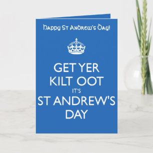 Carte Obtiens Ton Kilt Oot Texte Blanc Jour De La Saint-