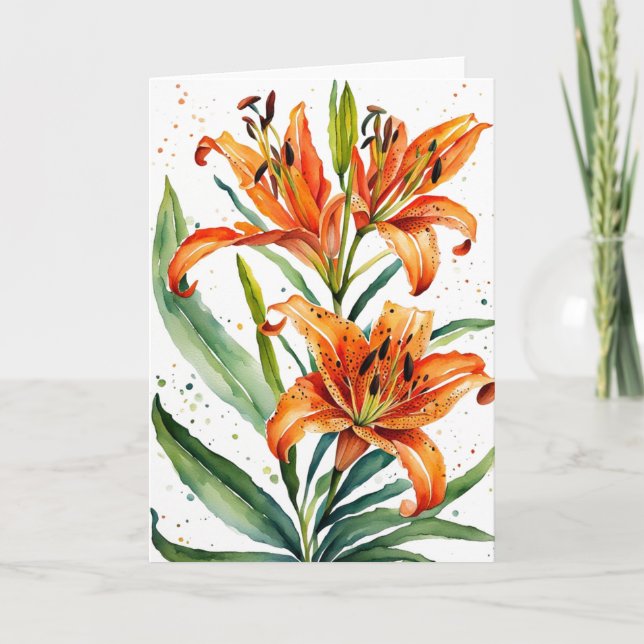 Carte occasion Lily fleur d'eau Tiger Art (Devant)